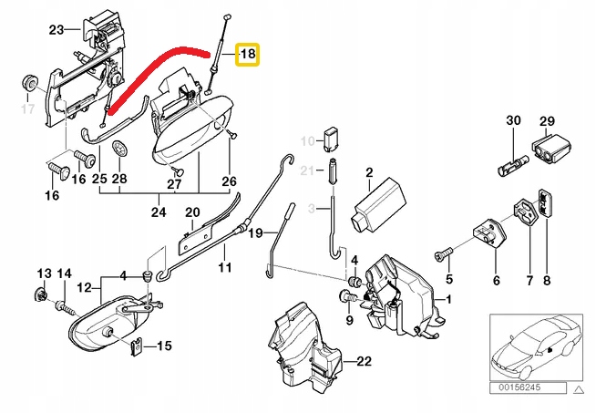 OE BMW CIĘGNO LINKA KLAMKI ZAMKA PRZÓD 5 E39 ORYG Producent części Inny