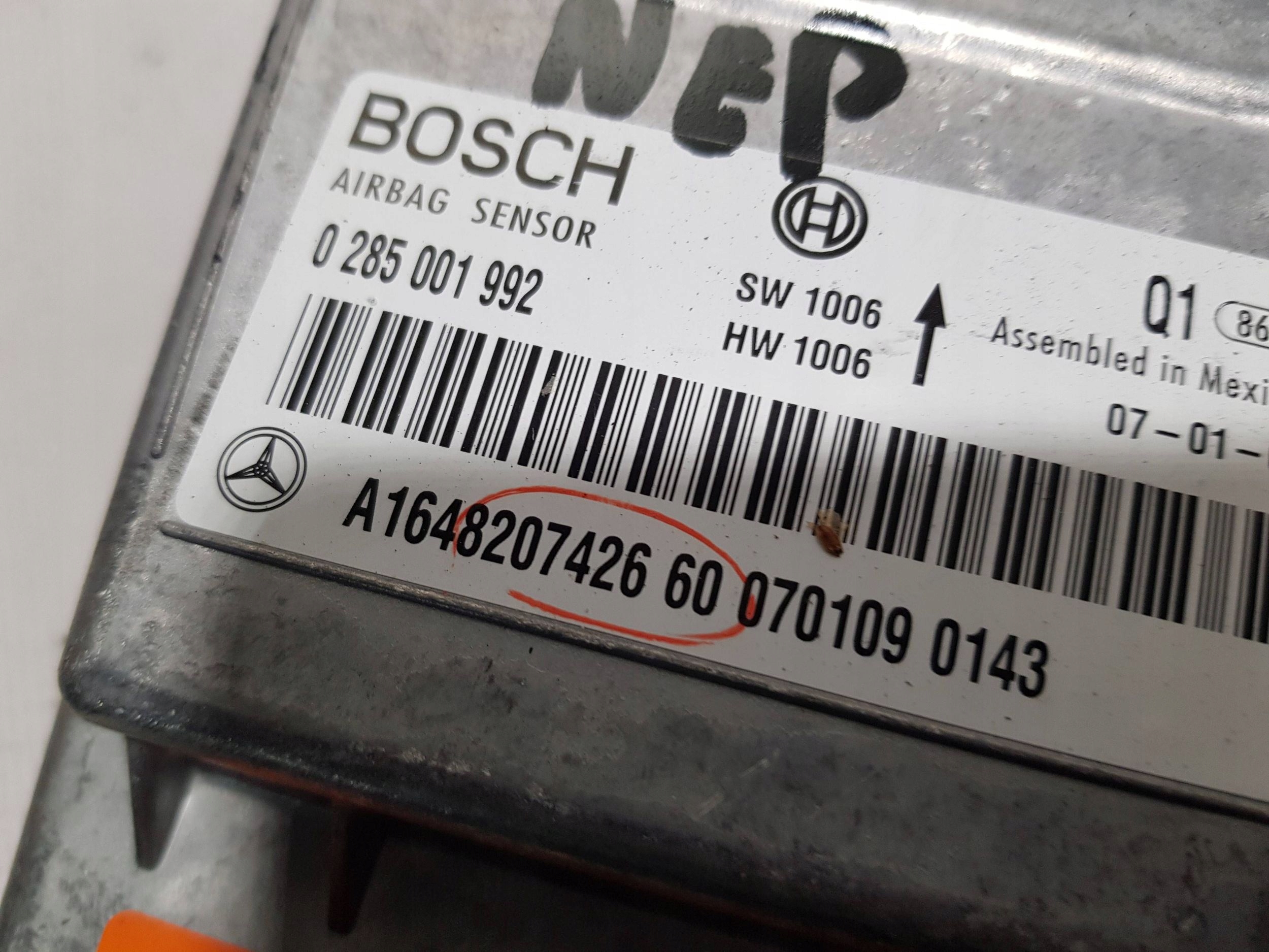 SENSOR Bedienteil AIRBAG MERCEDES ML W164 GL X164