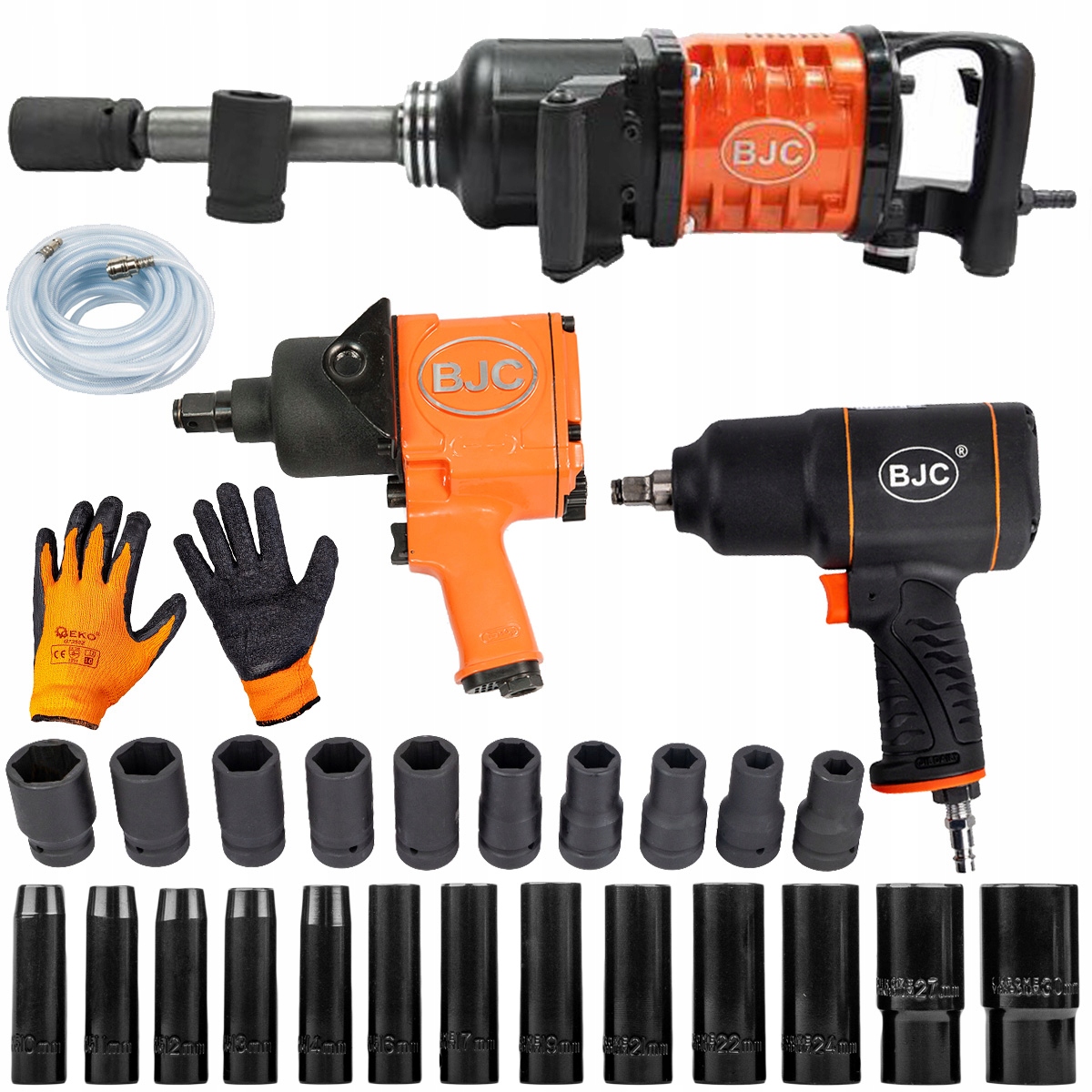 3X UDAROWY KLUCZ PNEUMATYCZNY DO KÓŁ 5000Nm BJC ZESTAW NASADKI 10-30 17-41