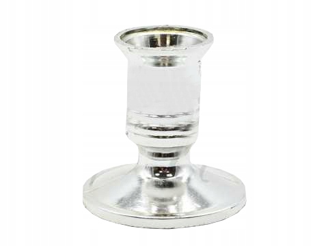 

Świecznik plastikowy na stół do świecy srebrny