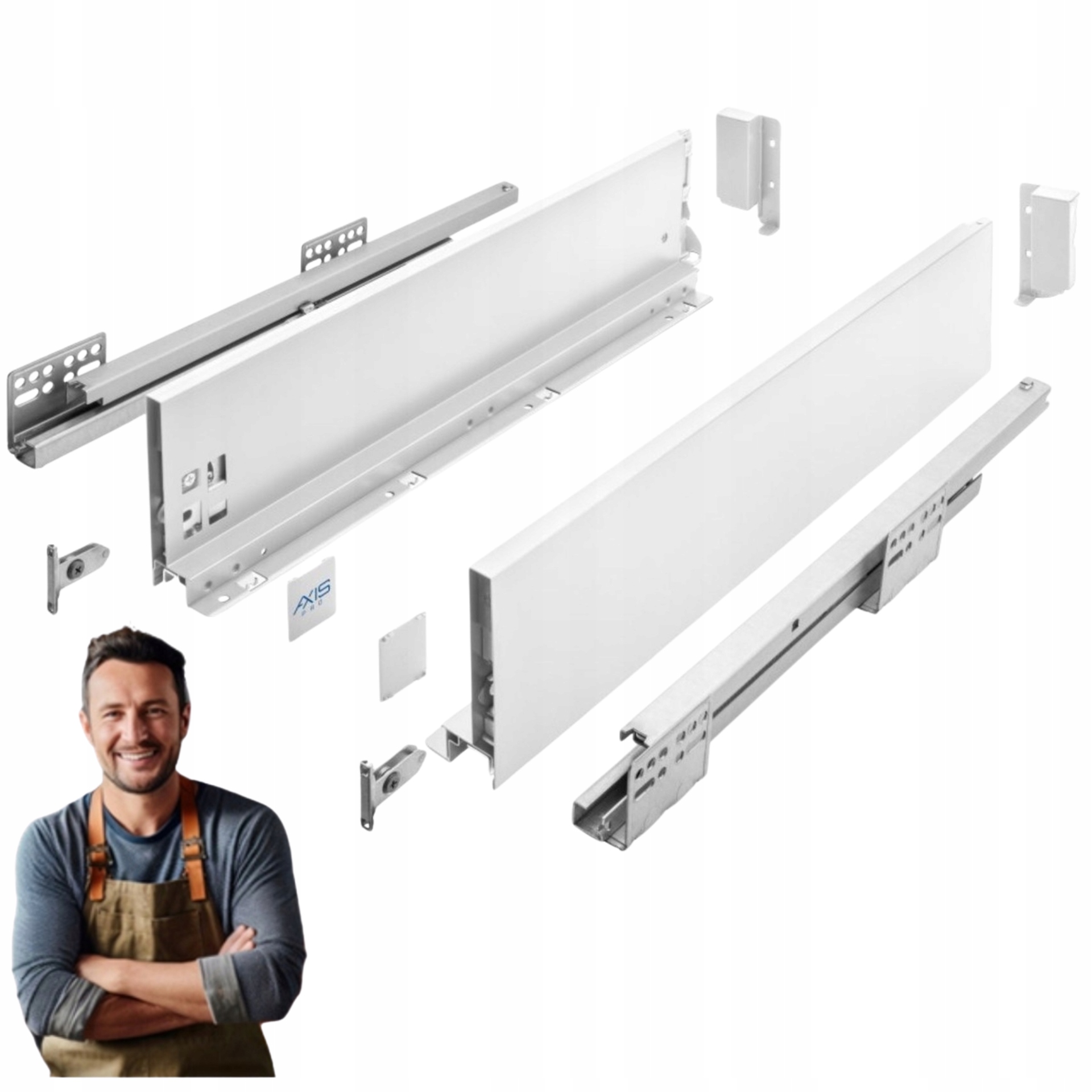 Gtv Axis Pro Šuplík 450 mm bílá střední H-116 S tlumením dovírání KPL450B1