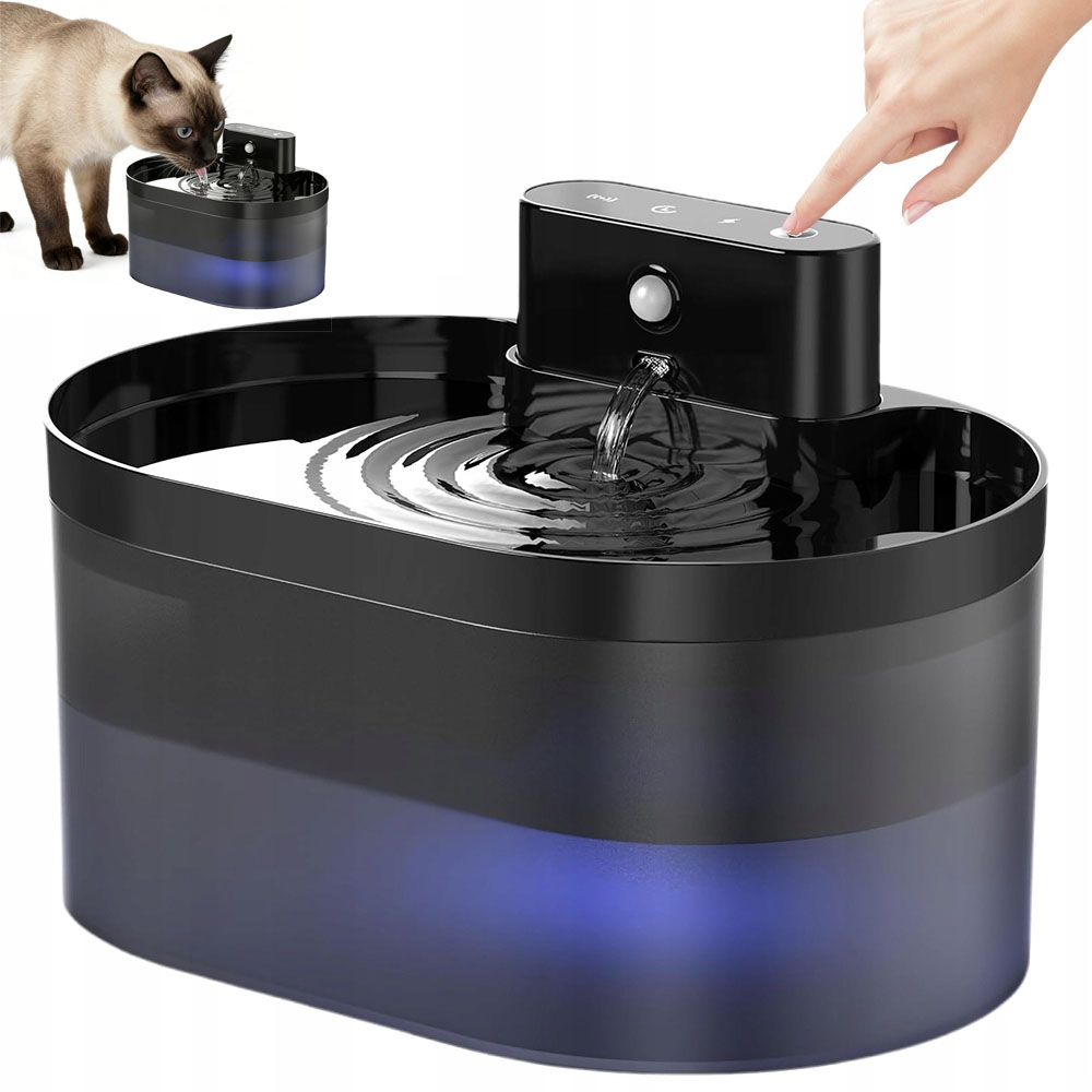 Napáječka Fontána Pro Kočky Psa Vodní Miska 2,2 l Filtr Snímač pohybu