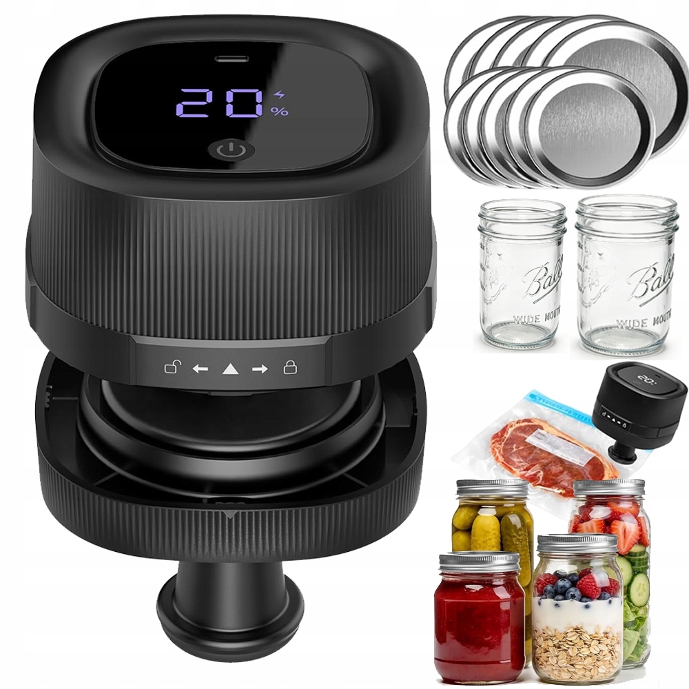 Elektrická Vakuová Svářečka Sklenic Mason Jar 7/8.5 CM S Otvírákem