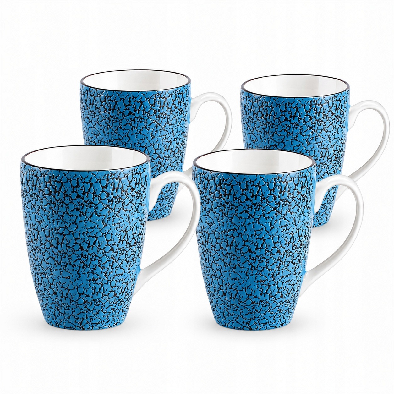 4x Porcelánový hrnek na kávu a čaj Velký 460 Ml Wilmax Modrý jako Dárek