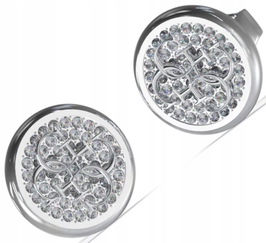 Stříbrné Náušnice Dreaming Guess JUBE03129JWRHT/U Na Tyčinku S Krystaly