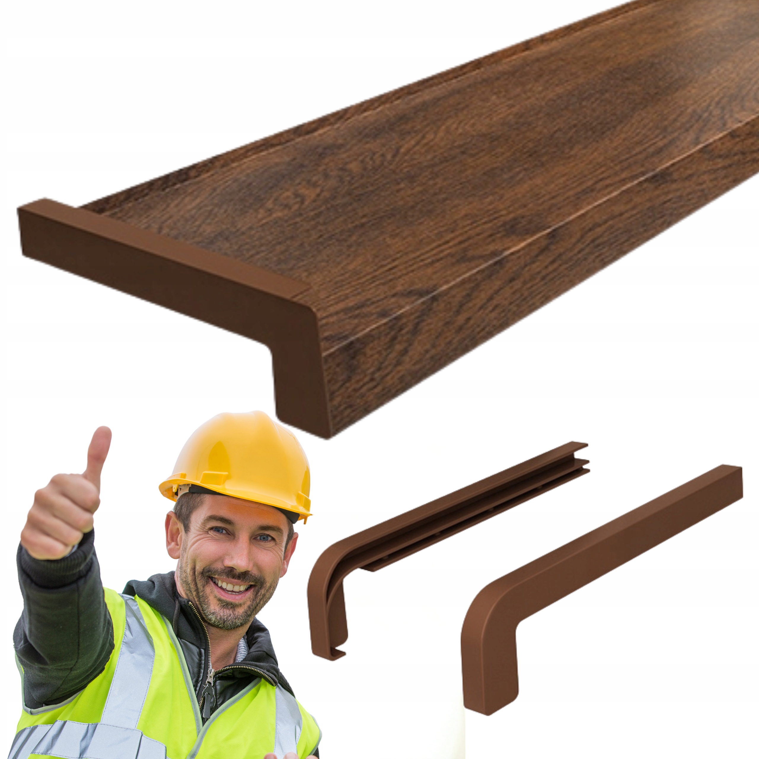 Наружный подоконник из нержавеющей стали ламинат орех 25СМ бекон