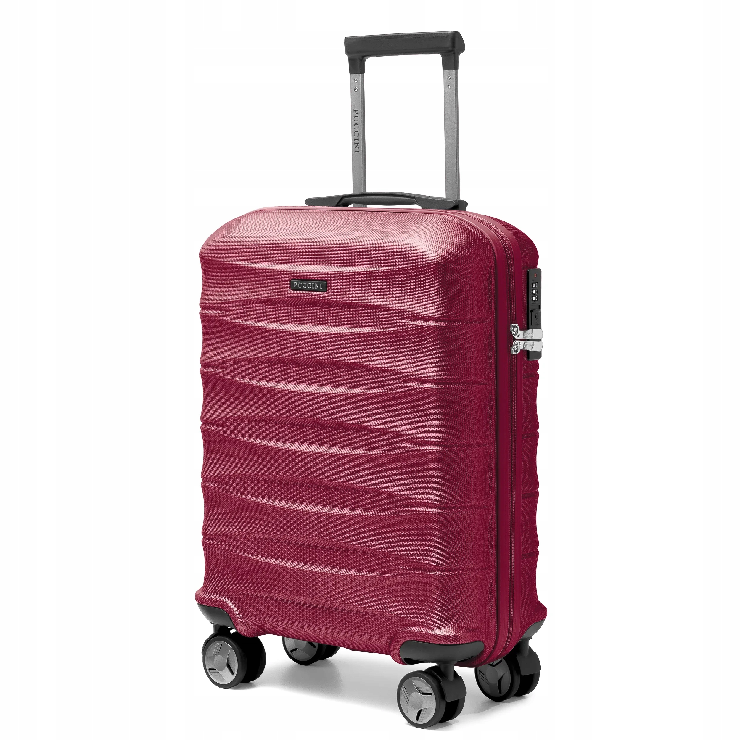 Puccini Walizka Kabinowa Podróżna Na Kółkach Twarda Abs Bordowa ABS030C-3B