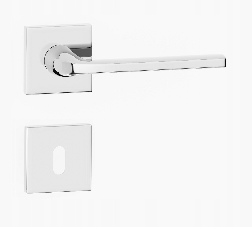 klika na dveře komplet klíč rozety štítek Bella Slin čtvercová chrom