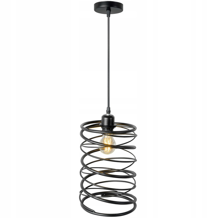 

Lampa Sufitowa Wisząca W Stylu Loft Czarna Spirala