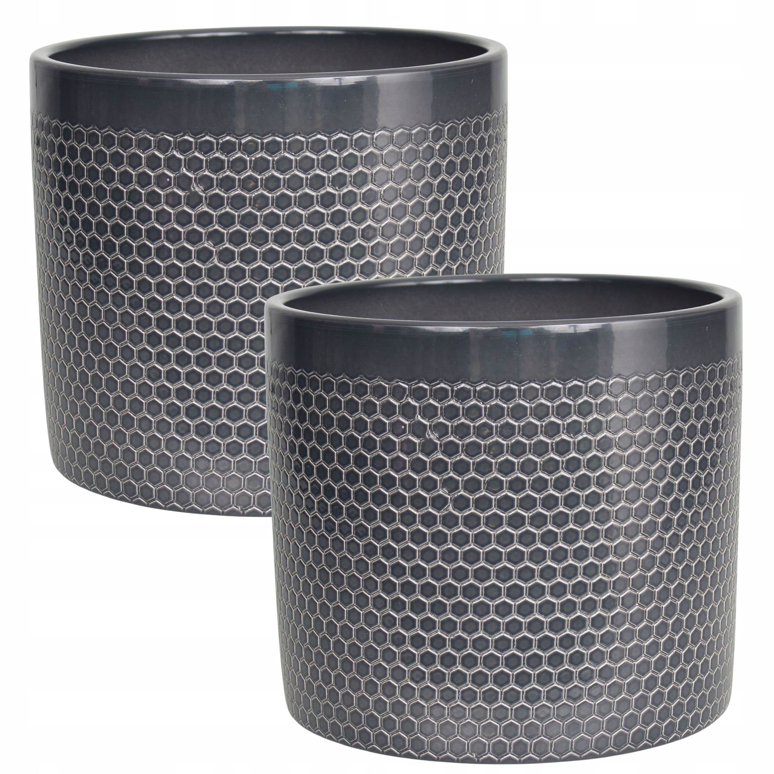 Osłonka Na Doniczkę Donica Ceramiczna Komplet 2SZT Granit Lazur 22x23,2 cm