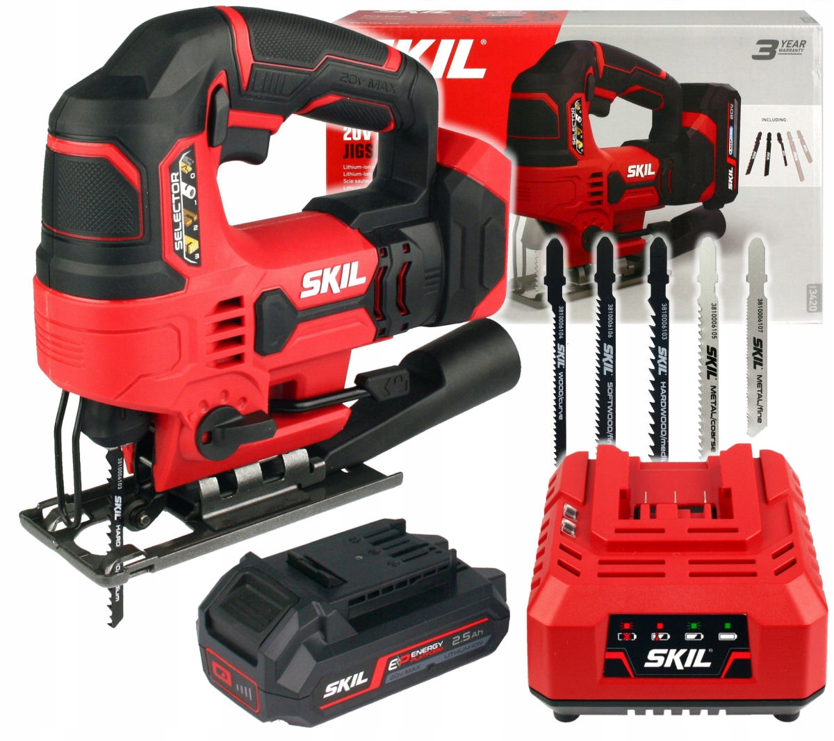 Электролобзик 65mm 20V SKIL 1X2. 5Ah