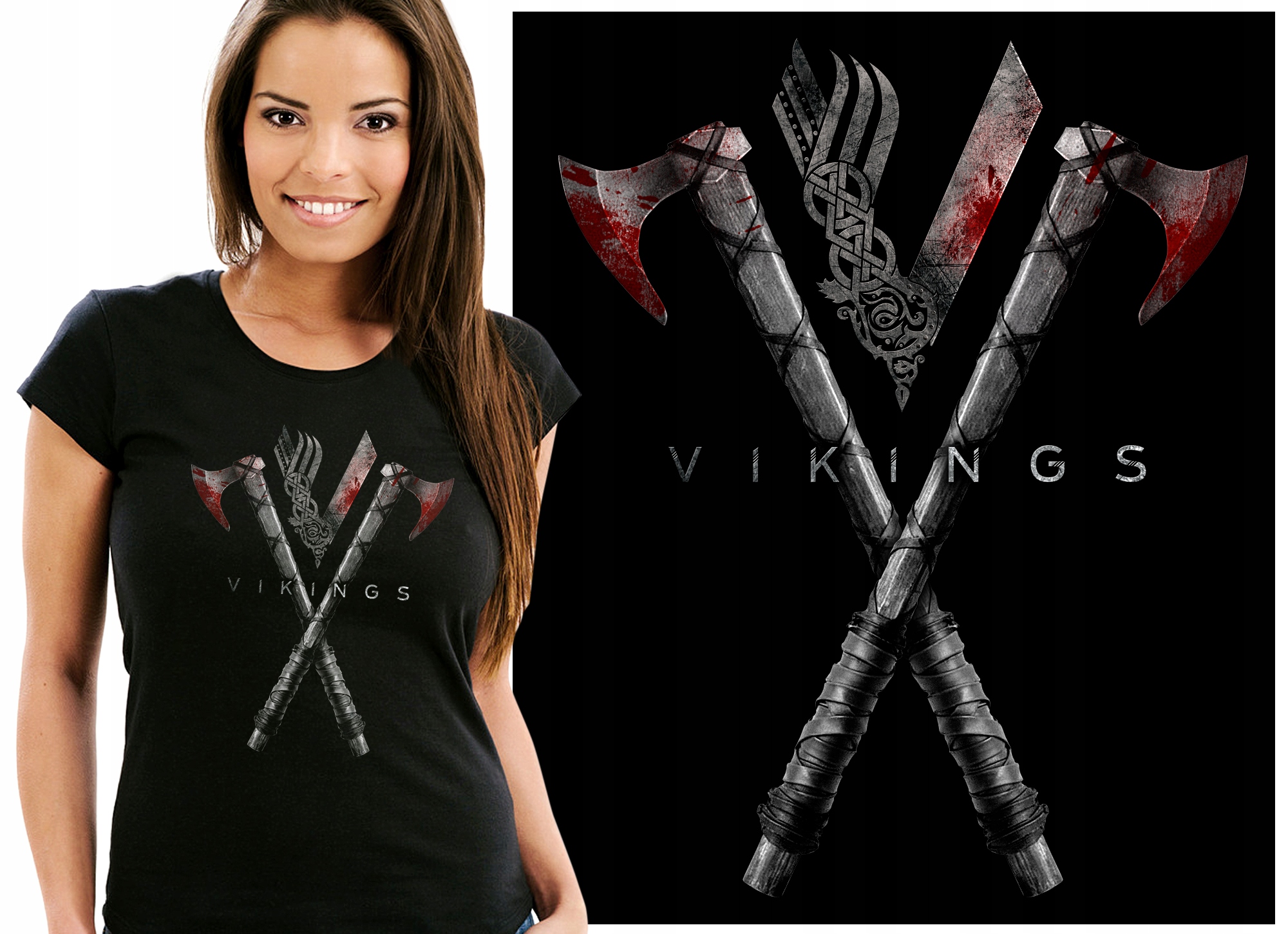 

Vikings Wikingowie Ragnar Floki Koszulka Damska XL