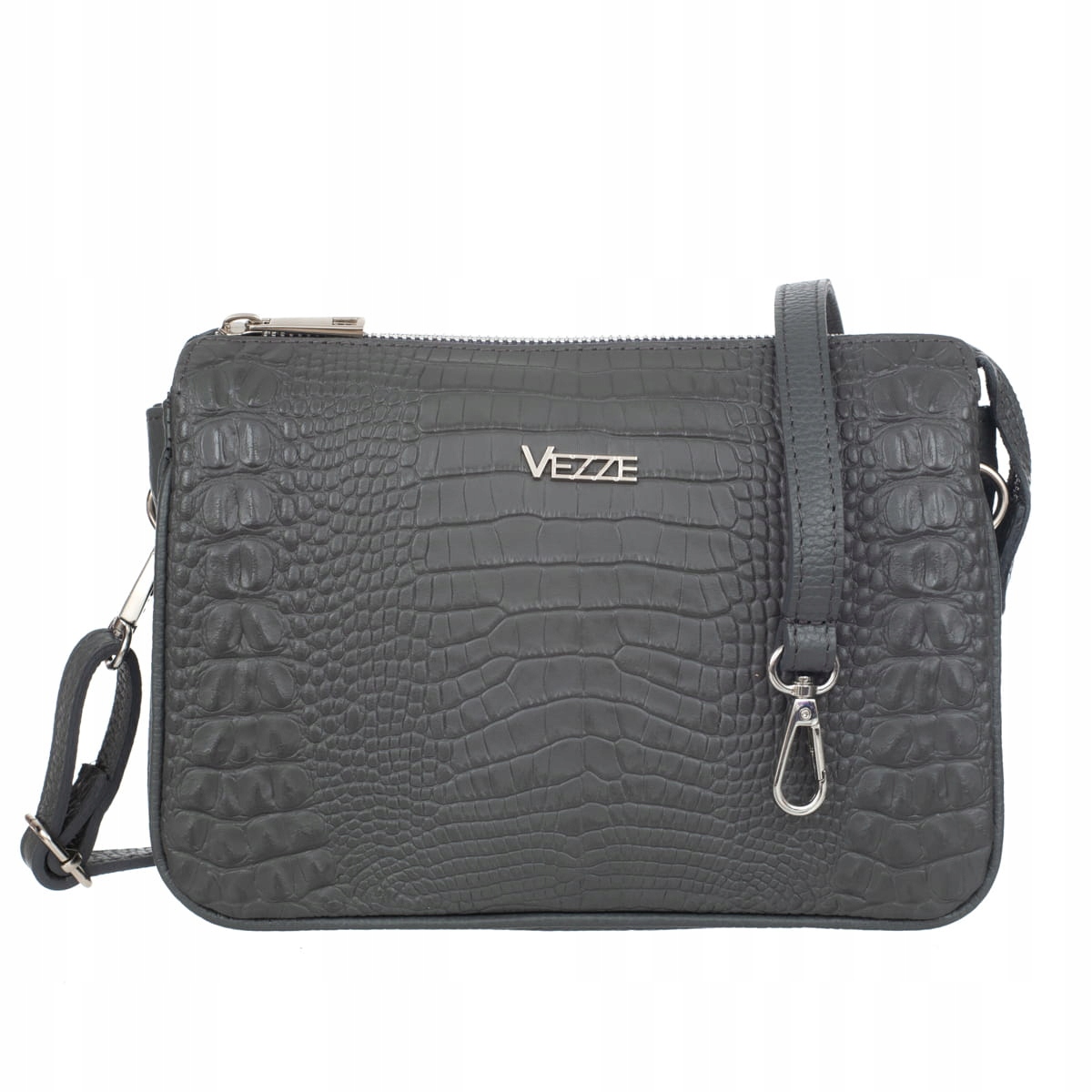 Malá Kožená Kabelka Vezze Mostro Grafitová