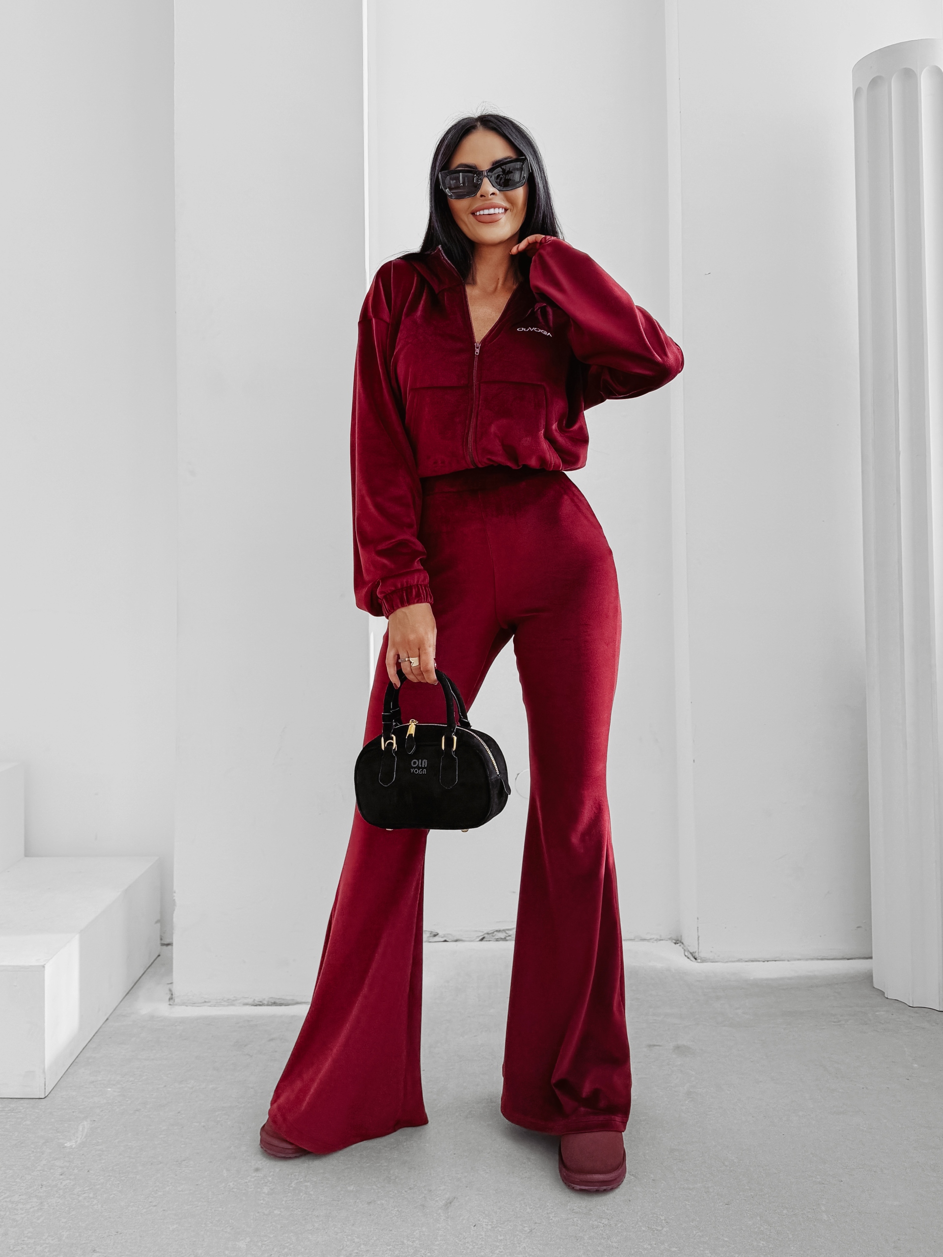 Dámský Komplet Velvet Mood O La Voga Bordový M