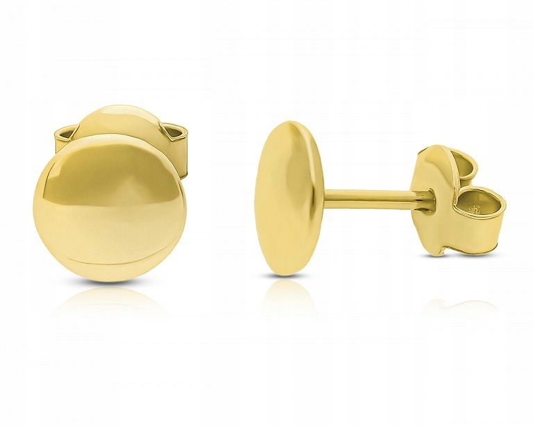 Puzetové náušnice hladké, kulaté, dámské 585