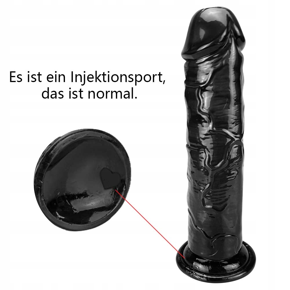 XXL REALISTYCZNY CZARNY DILDO 25CM Z PRZYSSAWKĄ DO G PUNKTU I ANALU — miniatura 6