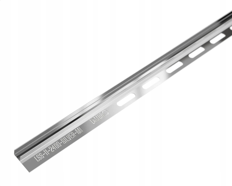 Sprchová lišta na sklo, profil pro sklo 240 cm Stříbrná lesklá