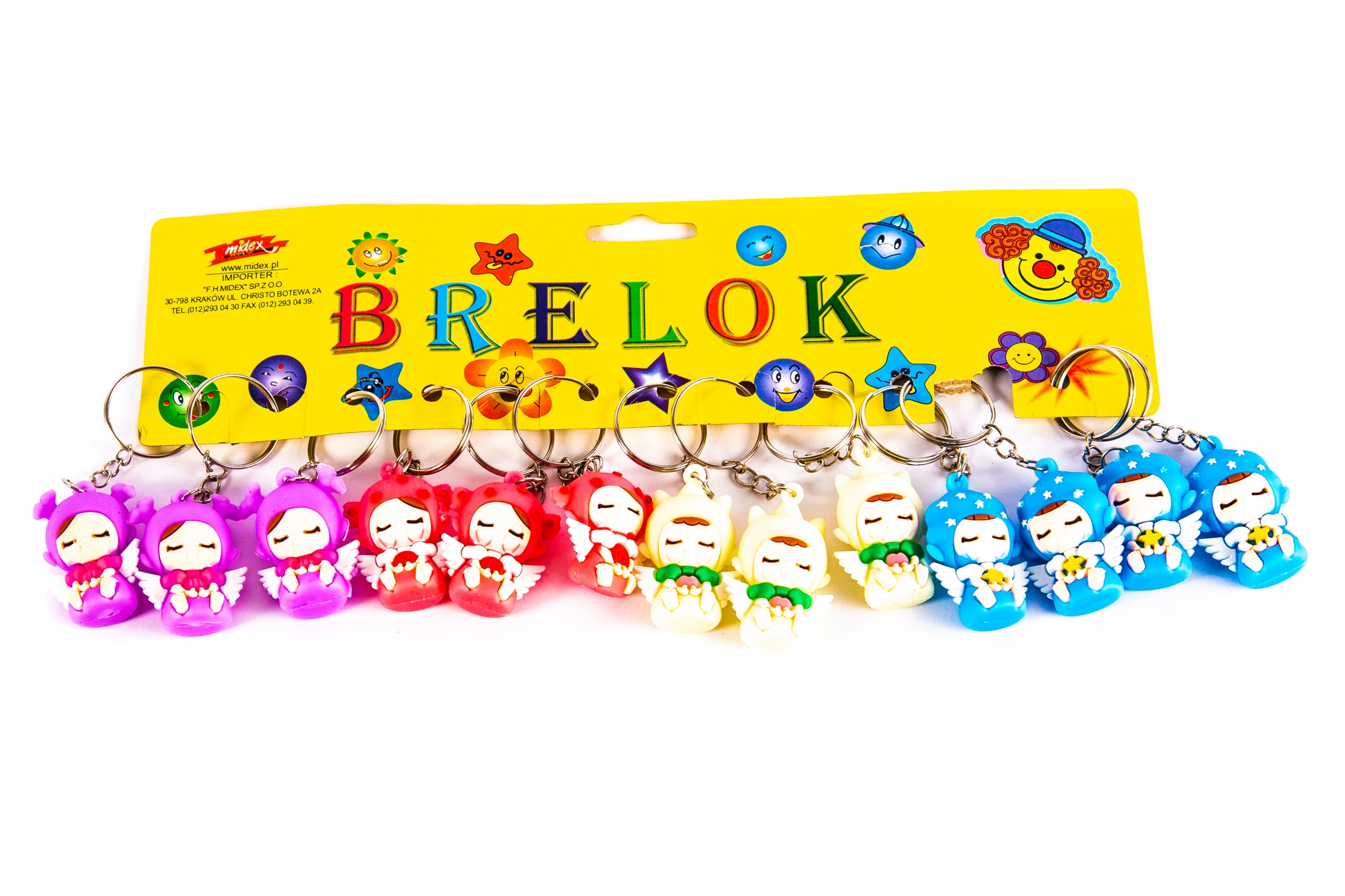 

Kolorowy Aniołek Brelok Do Kluczy Zawieszka 12szt