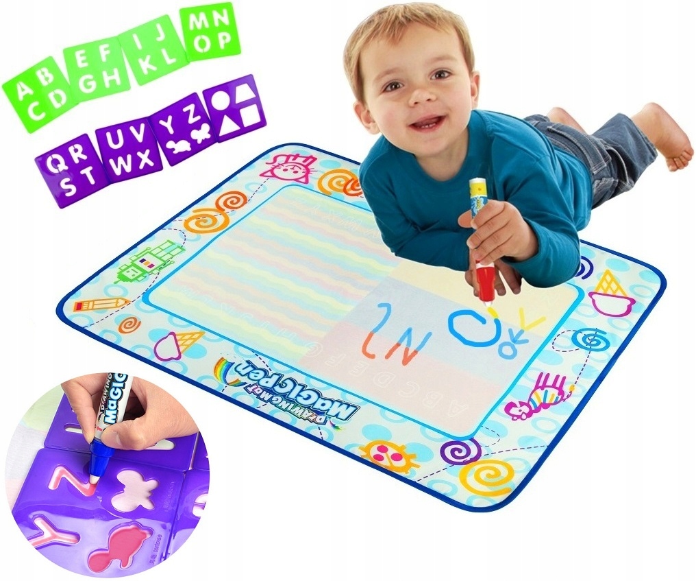 БОЛЬШОЙ КОВРИК ВОДНЫЙ для РИСОВАНИЯ + МАРКЕР ВОДНЫЙ 0613