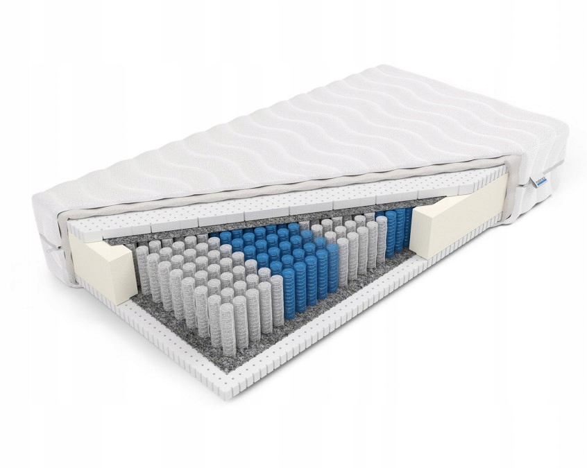Materac 20cm dwustronny Lateks Sprężyny 140x200 cm