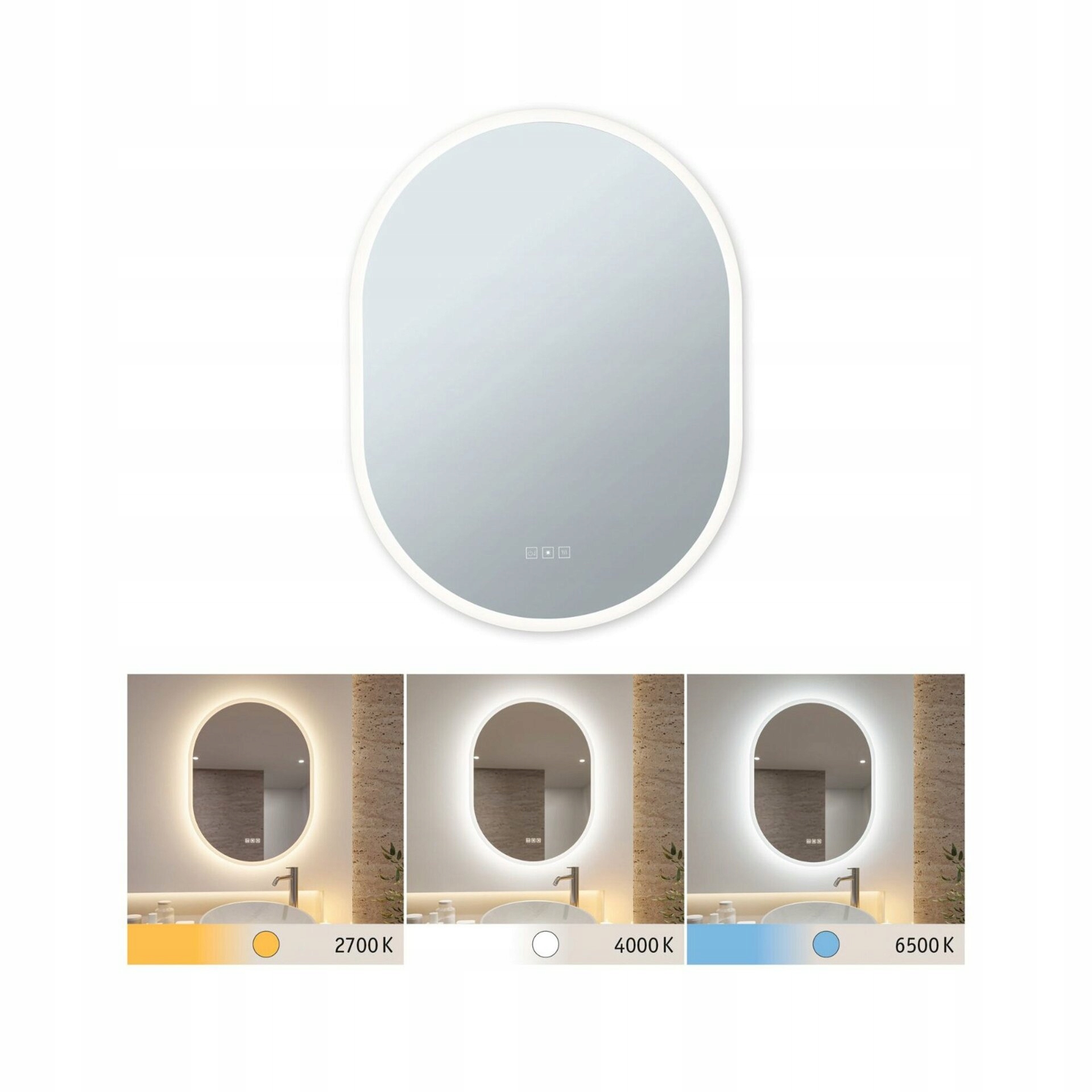 Paulmann Led kúpeľňové zrkadlo Mirra 22W IP44, Cct, stmievateľné, biela