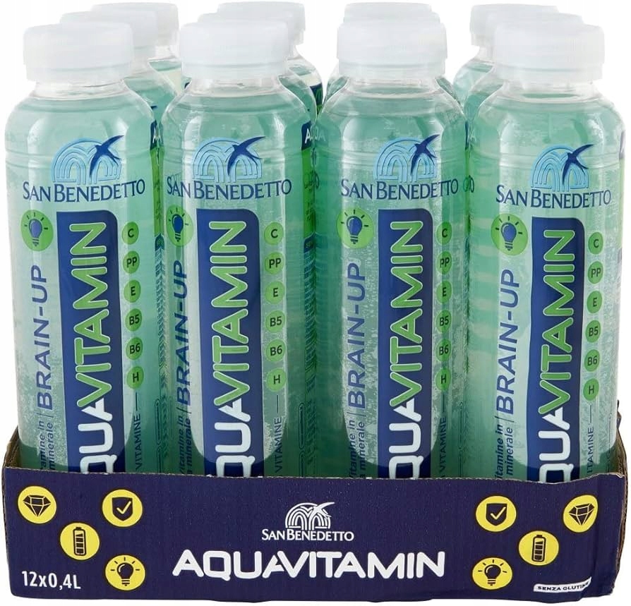 Levně Aquavitamin Brain-up – Kiwi, jablko a granátové jablko 12 x 0,4l