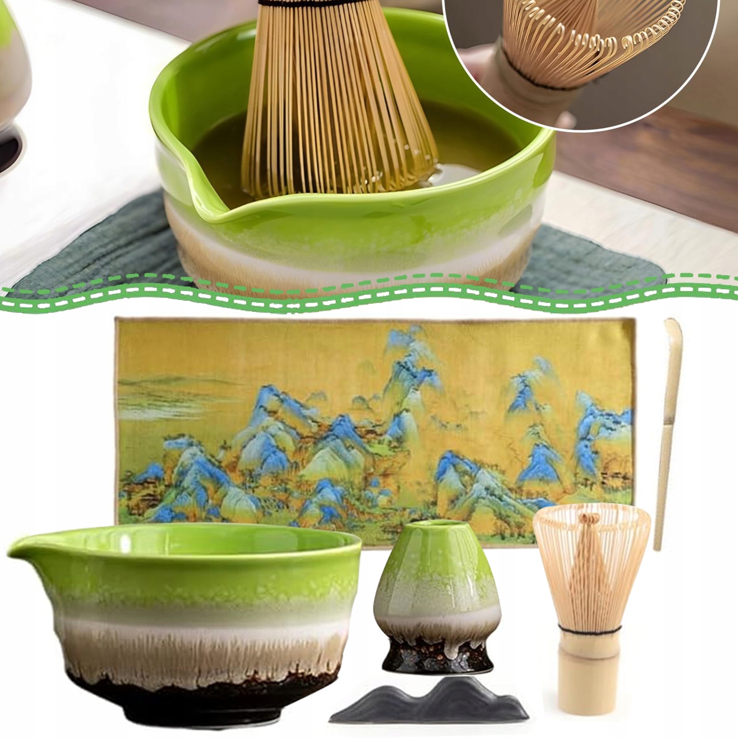 Akcesoria Do Ceremonii Matcha 6 Szt Zestaw Do Matchy Do Zielonej Herbaty