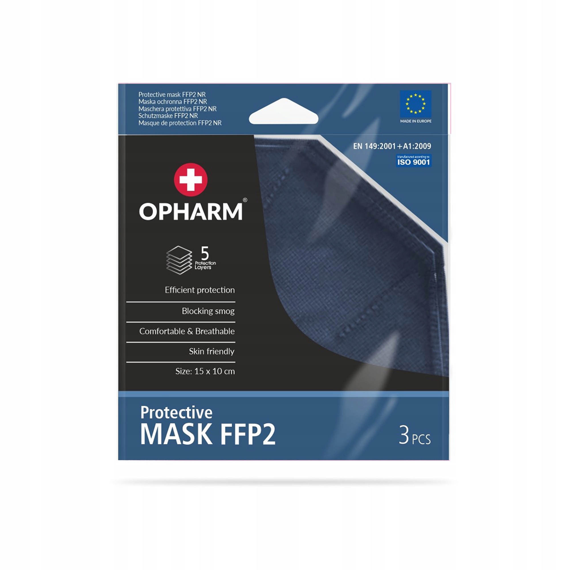 

Maska Ochronna Opharm FFP2 3 szt. folia granatowa