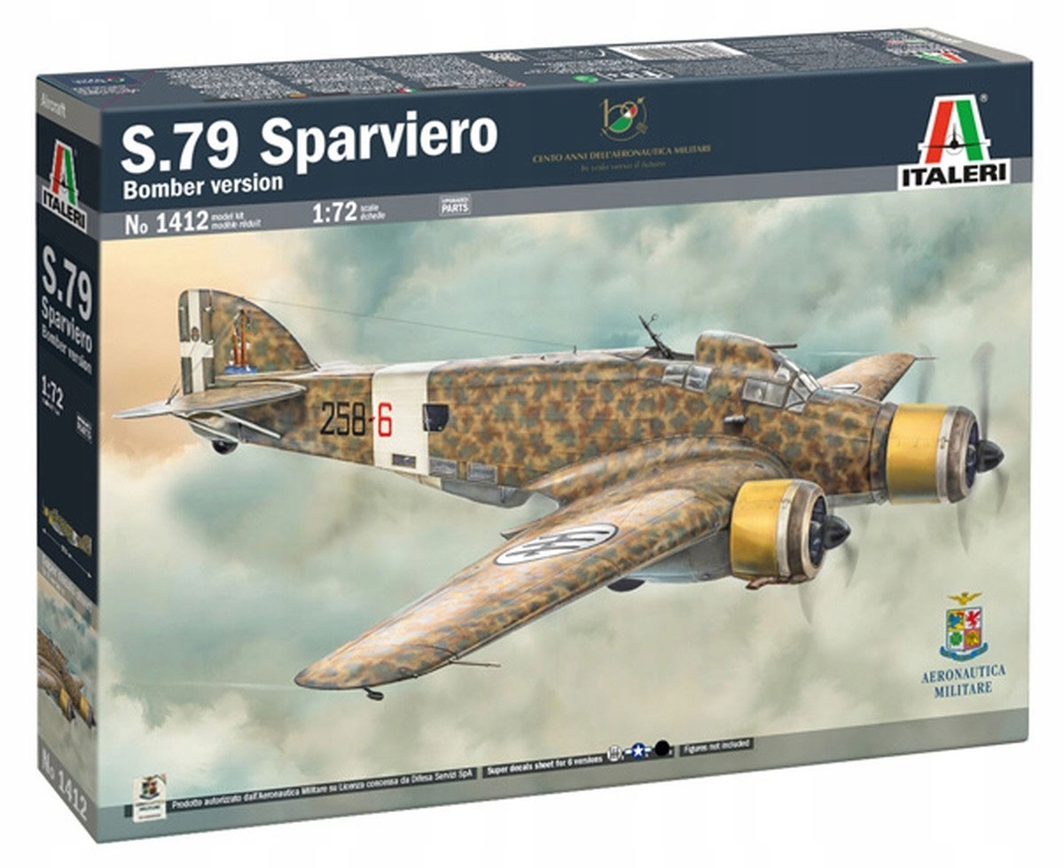 Italeri 1412 1/72 Savoia-Marchetti S.79 Sparviero Bomber version