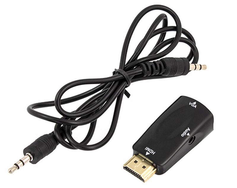 KONWERTER Adapter HDMI DO VGA + AUDIO nowy