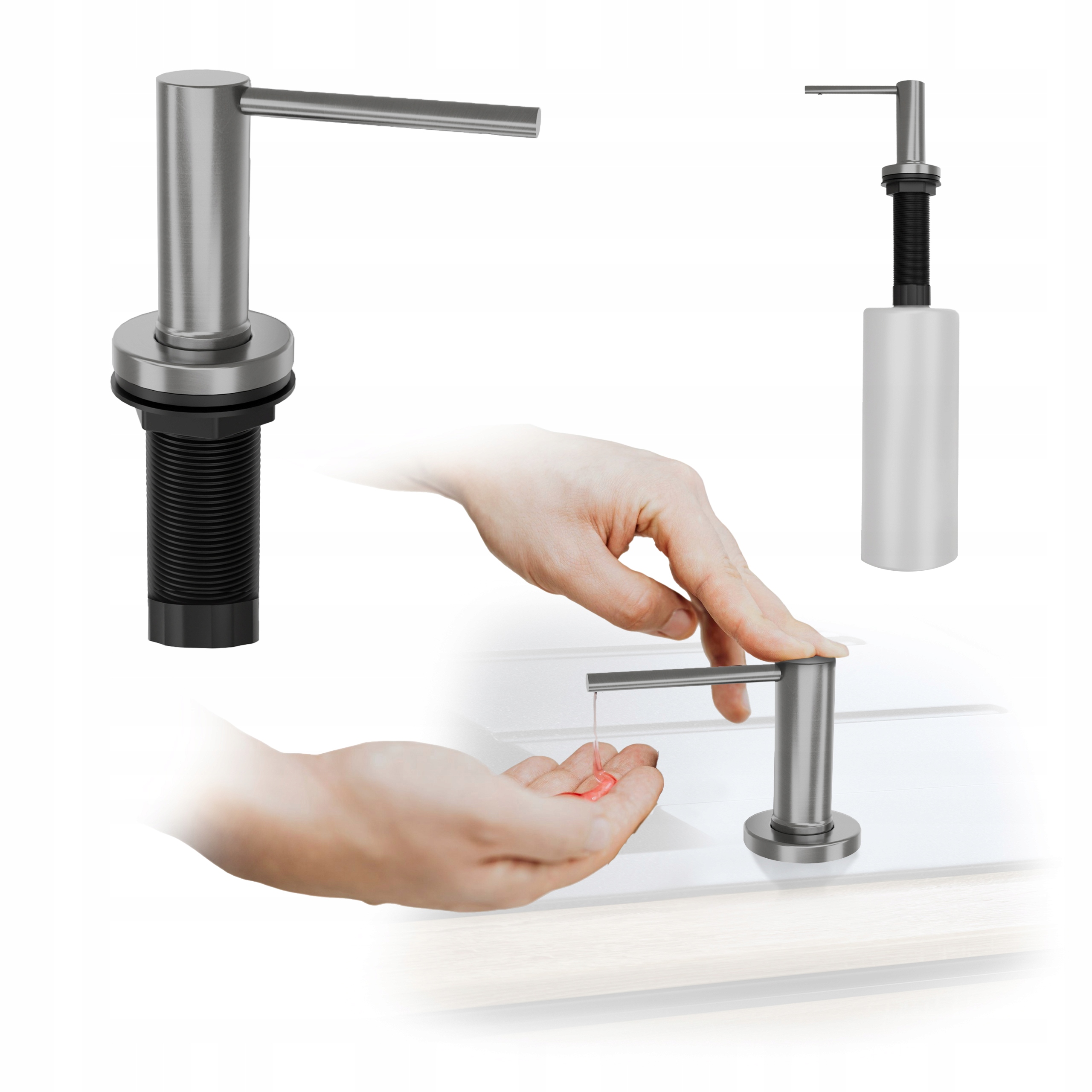 Dávkovač dřezu z nerezová ocel pro tekutinu na nádobí a mýdlo z dřezu 500 ml