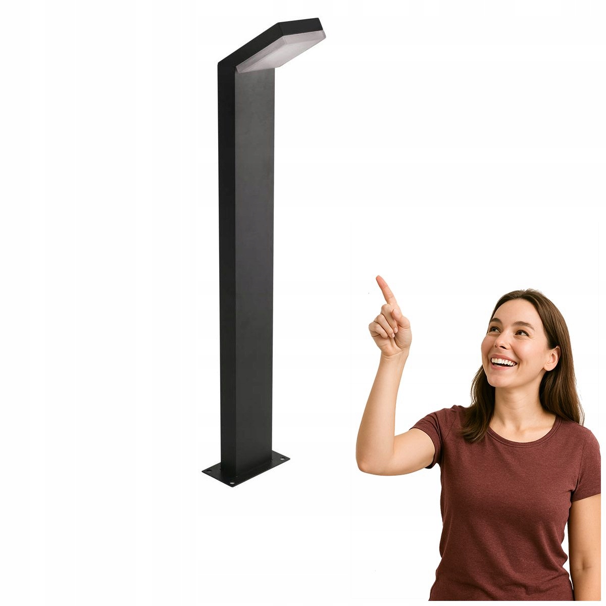 Moderná Led záhradná lampa Mira 12W čierna Italux