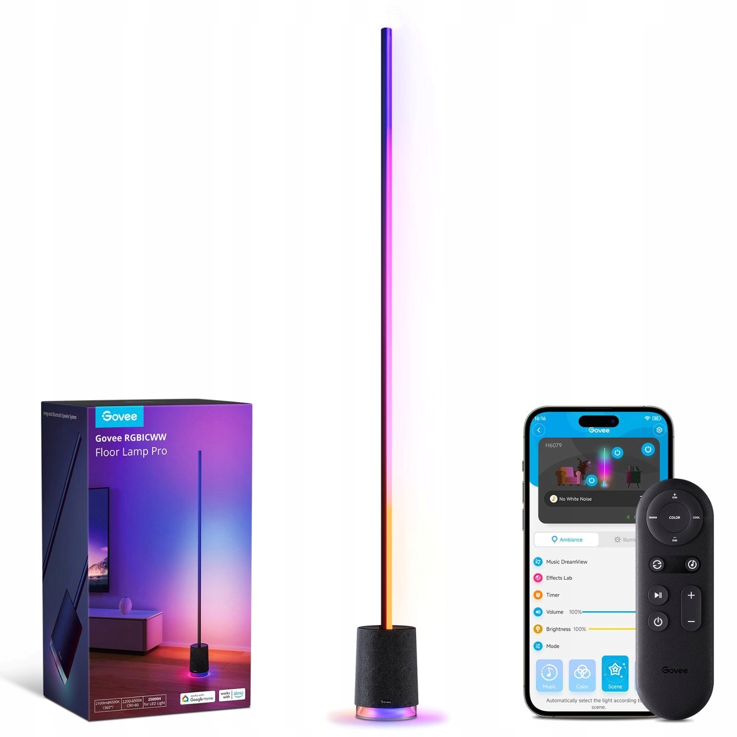 Govee Floor Lamp Pro Rgbicww Led lampa s reproduktorem ovladač H6079312