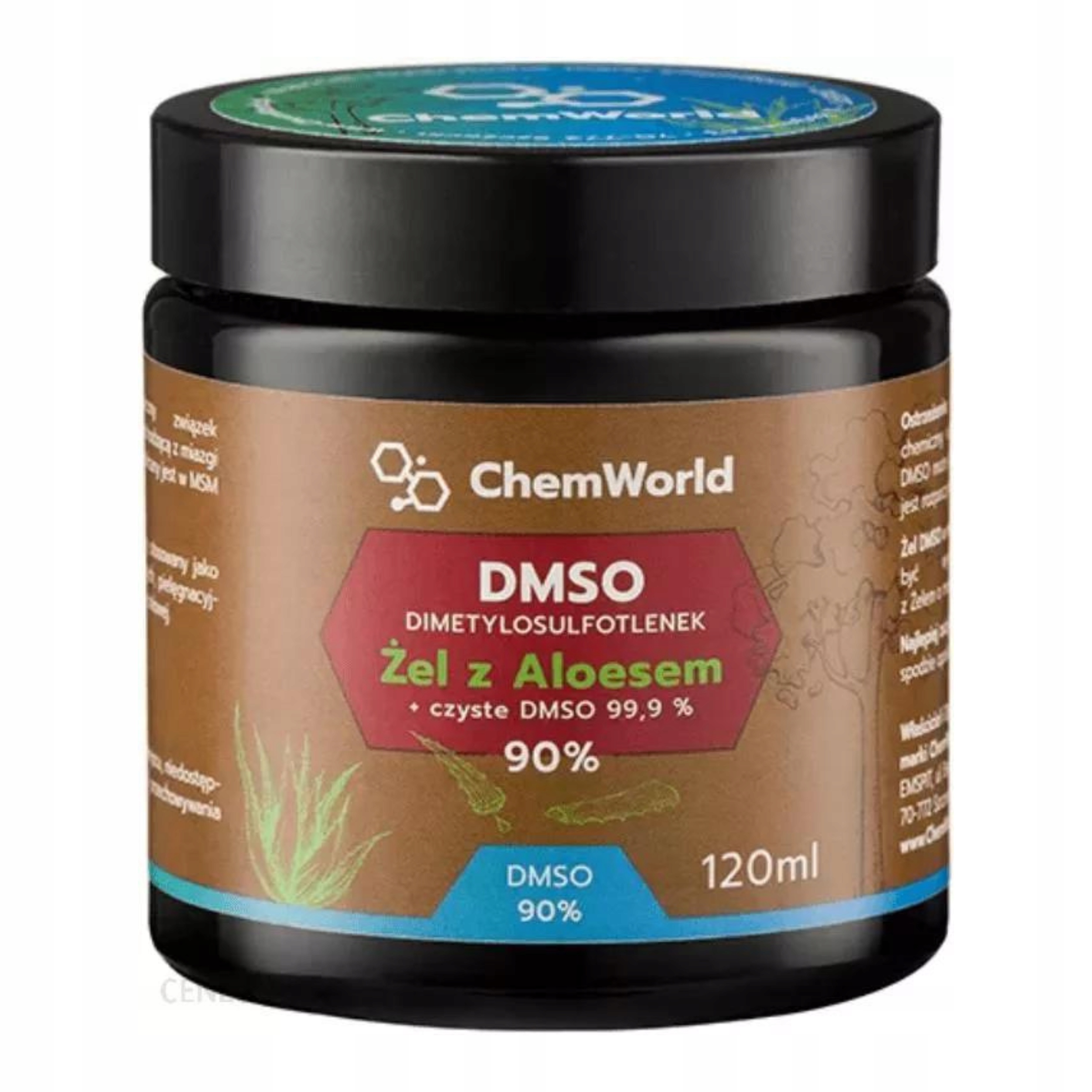 

Dmso 99,9% Żel Moc 90% z Aloesem 99% natura 120 ml