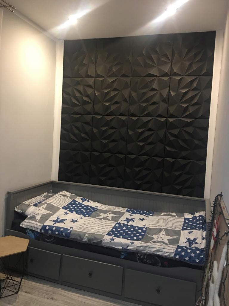 Czarne PANELE ŚCIENNE KASETONY SUFITOWE 3D Brylant Marka Deccart