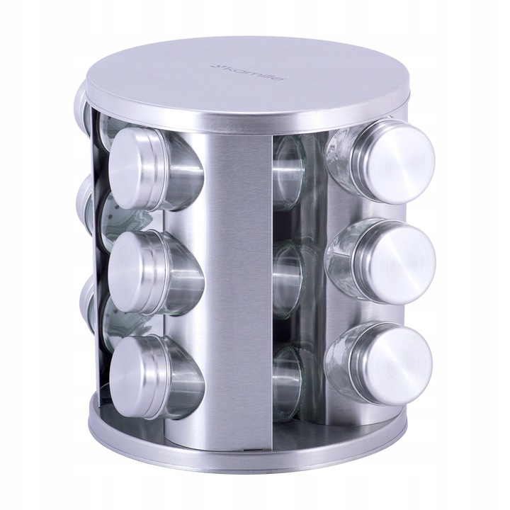Zestaw stojaka obrotowego z pojemnikami na przyprawy 13 el. Rodzaj na przyprawy