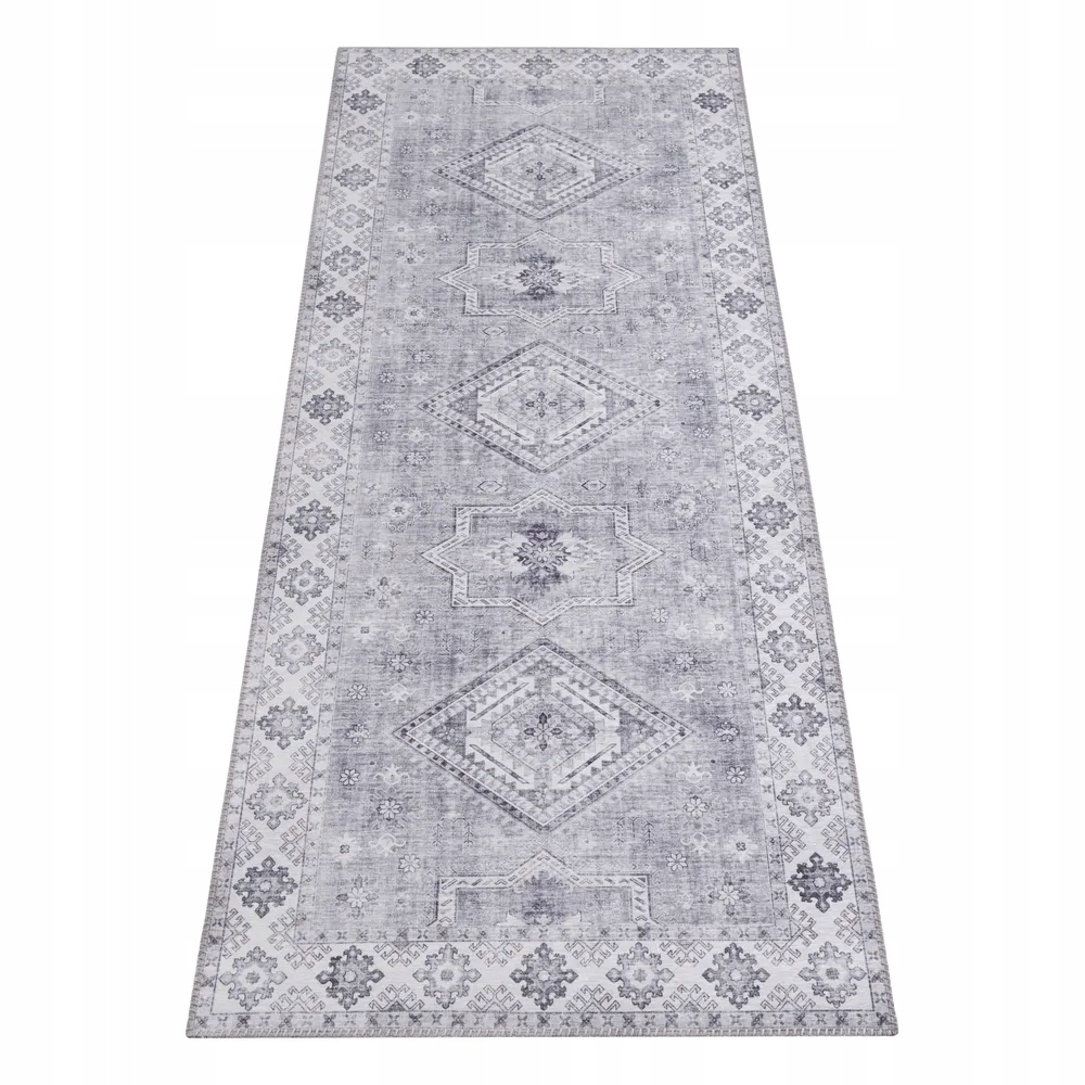 Behúň 80x200 na chodbu a predsieň, šedo-orientálny krém, plocho tkaný