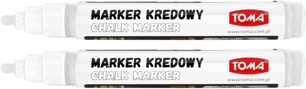 

Marker Pisak Kredowy Do Tablic Szkła Tom Biały x2