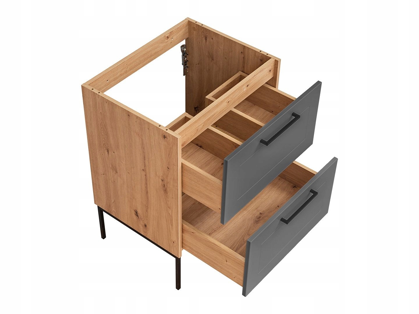 SZAFKA POD UMYWALKE 60CM MADERA STALOWE NOGI Głębokość mebla 46 cm