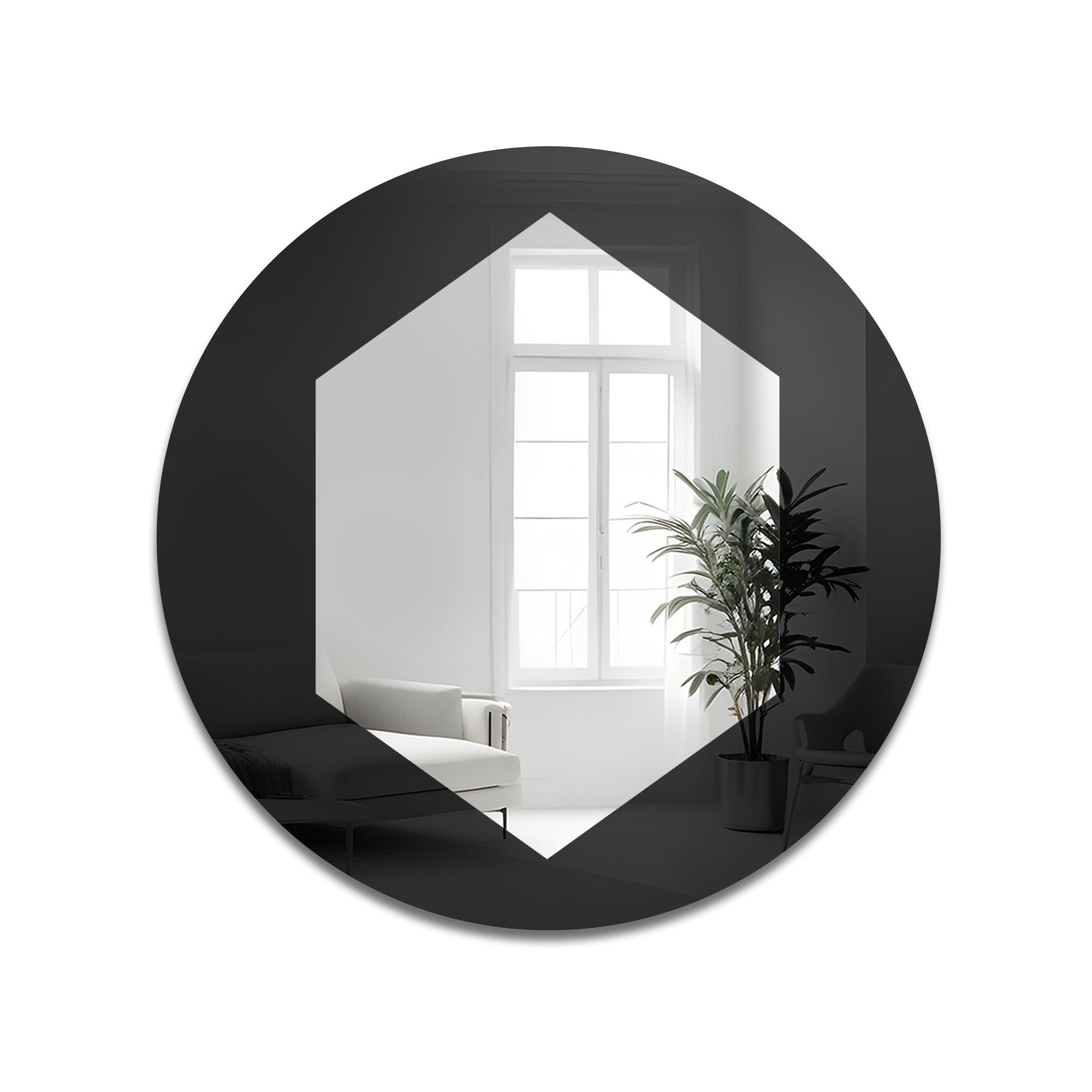 Zrcadlo na černém lacobelu Fi 110, nástěnné