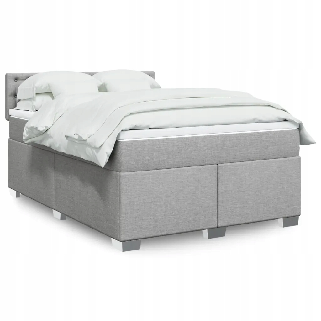 Box spring postel s matrací světle šedá 140 x 190 cm textil Šedá 3288197