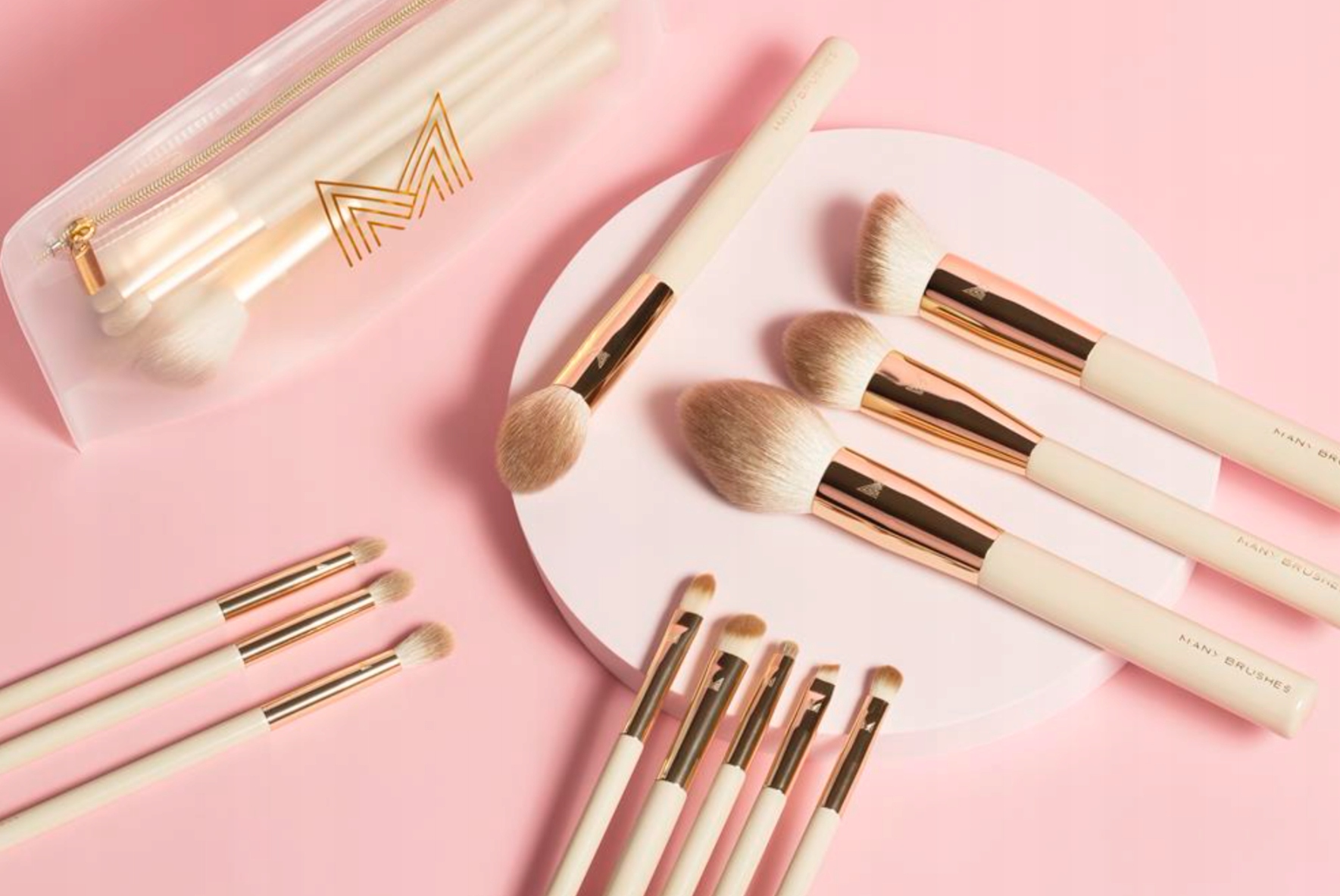 ZESTAW 12 PĘDZLI MANY BEAUTY KNOW YOUR BASICS - VANILLA Marka ManyBeauty