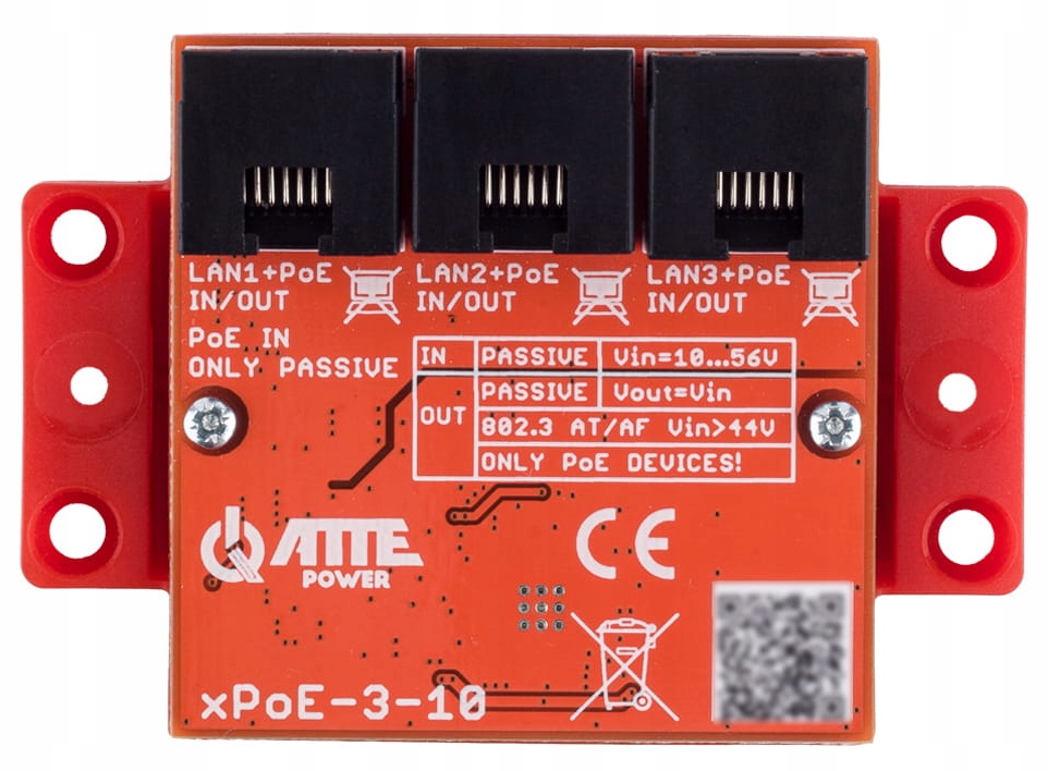 Switch xPoE-3-10 PoE 3 portowy Extender 3xPoE In/out Passive Atte