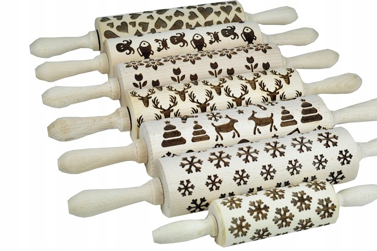 WAŁEK DO CIASTEK ZE WZORKAMI GRAWEROWANY - RENIFER Kod producenta brak