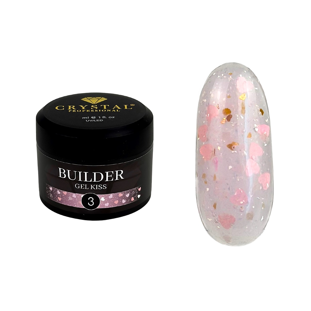 Builder Gel Kiss #3 Crystal Professional Hema & Tpo Free Żel budujący