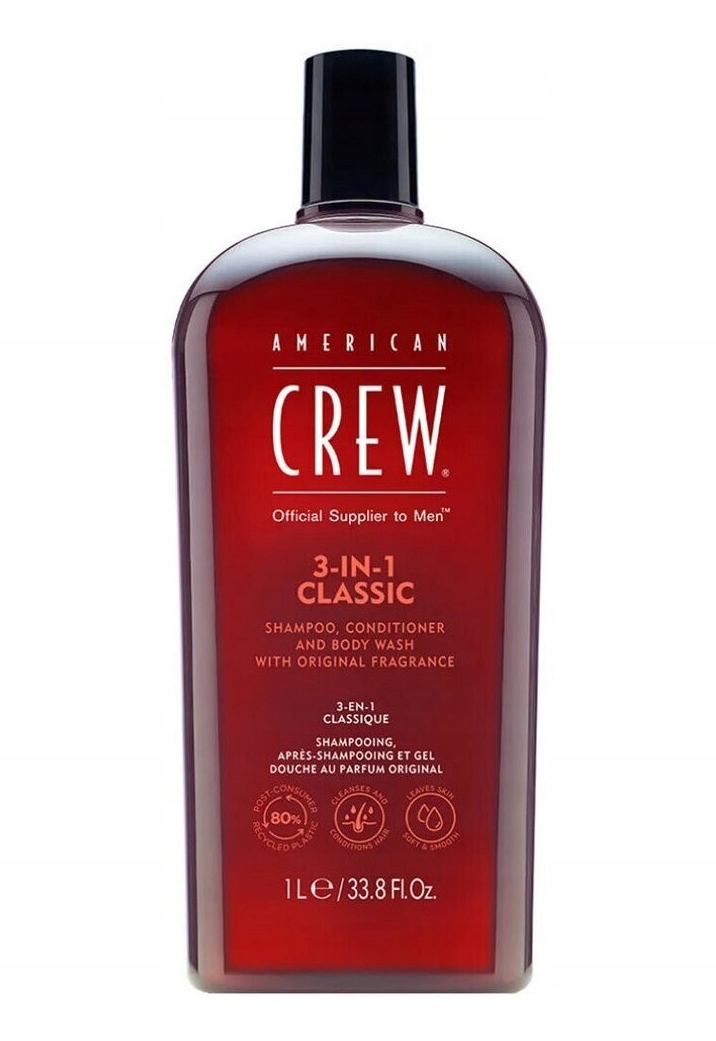 American Crew 3-in-1 Classic szampon, odżywka, żel pod prysznic 1000 ml