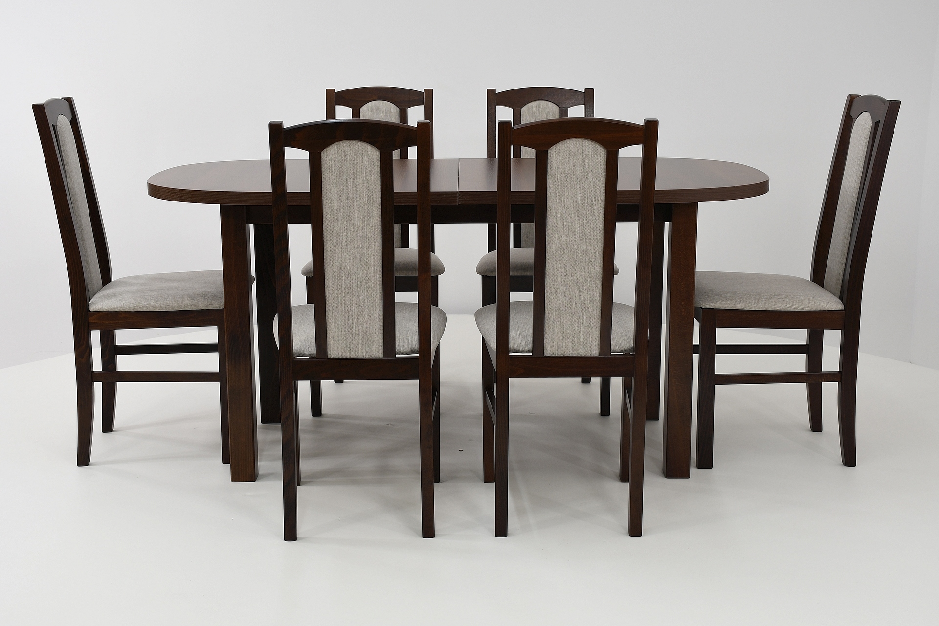 Owalny rozkładany stół z 6 krzesłami BOS 7 Kod producenta WENUS1PBOS7