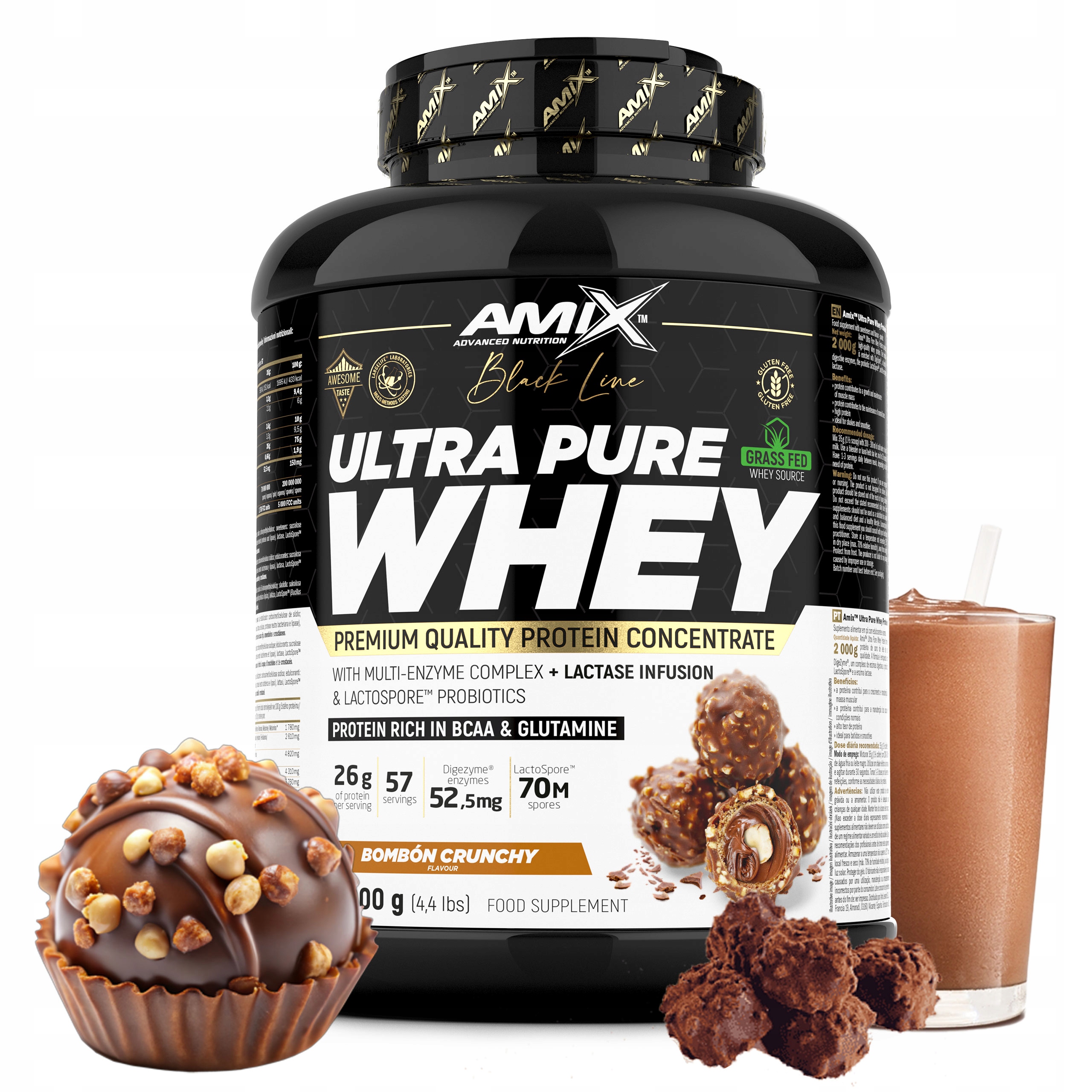 Syrovátkový Protein Premium Wpc s probiotickými enzymy Křehké Pralinky 2 kg