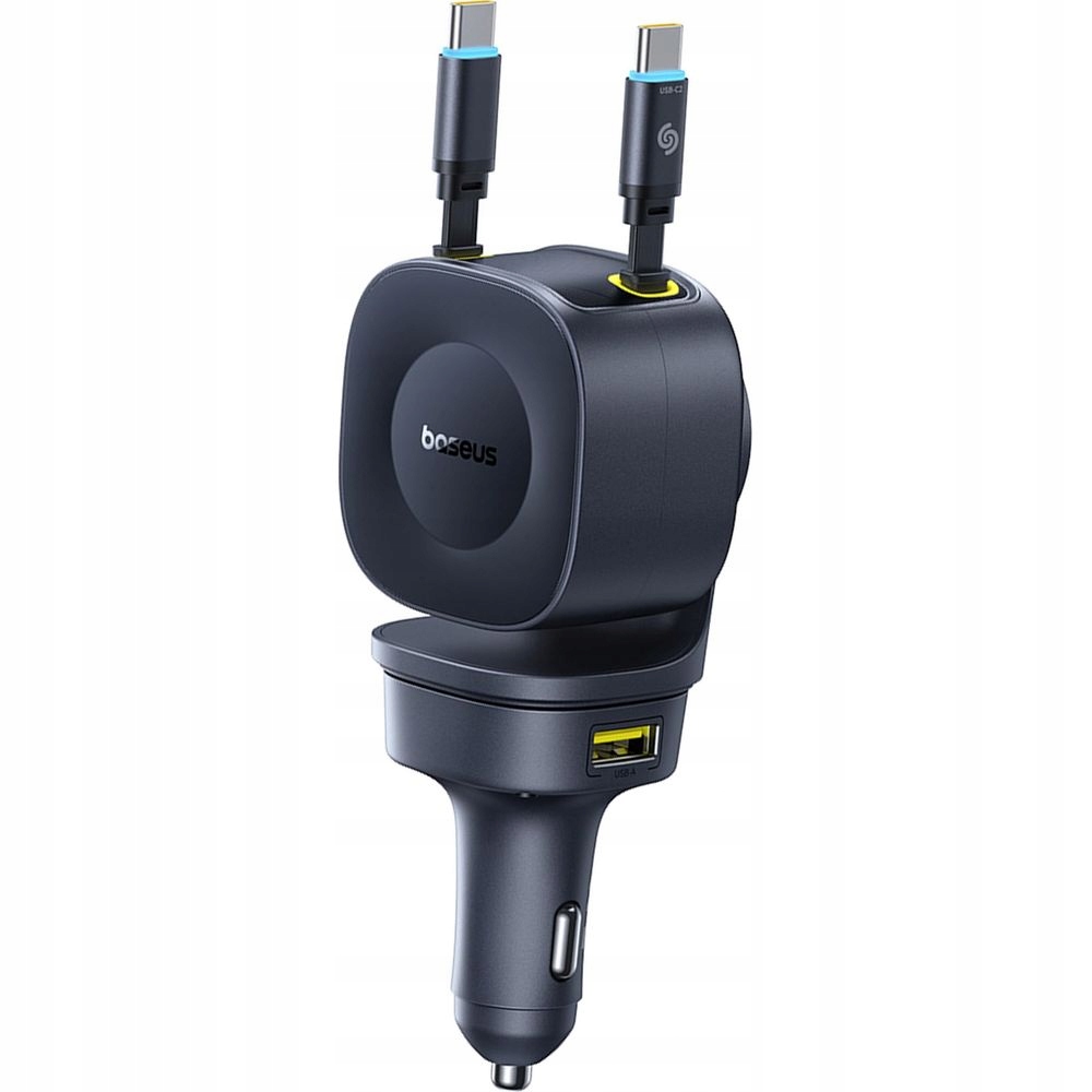Nabíječka do auta Usb-a, Usb-c s rozvinutými kabely Usb-c Baseus 60W