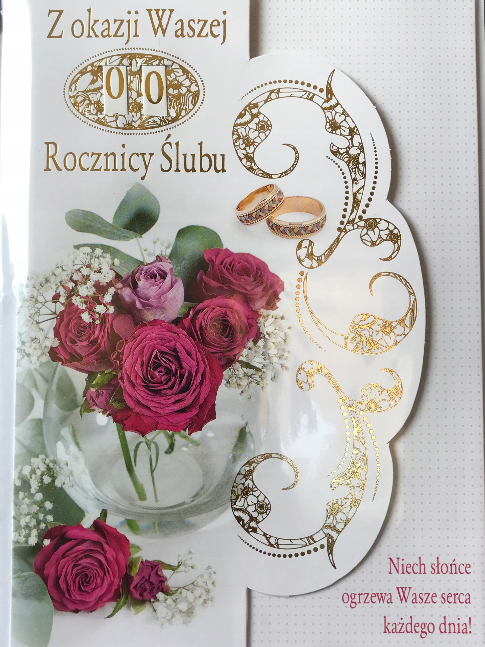 Kartka Rocznica Ślubu koperta ustaw liczby